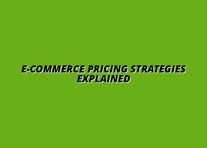 how to implement effective e-commerce pricing strategies