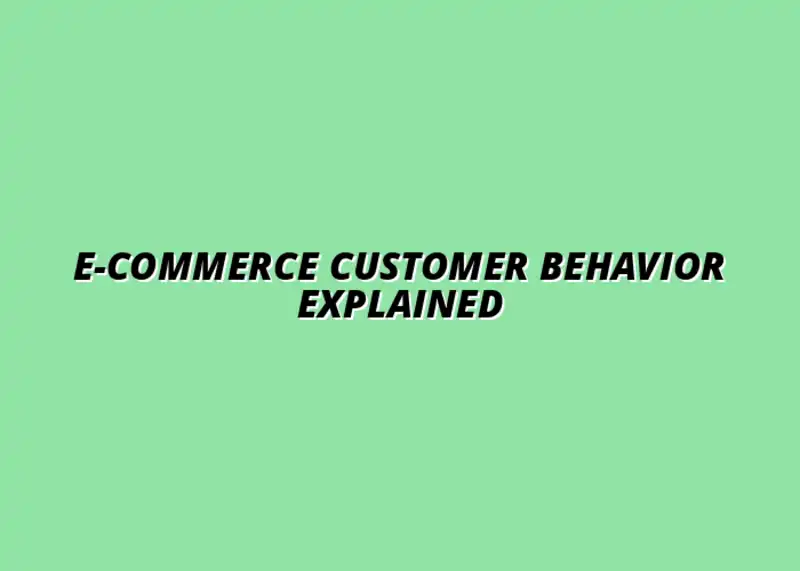 understanding e-commerce customer behavior