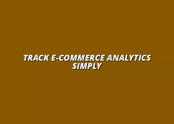 how to track e-commerce analytics effectively