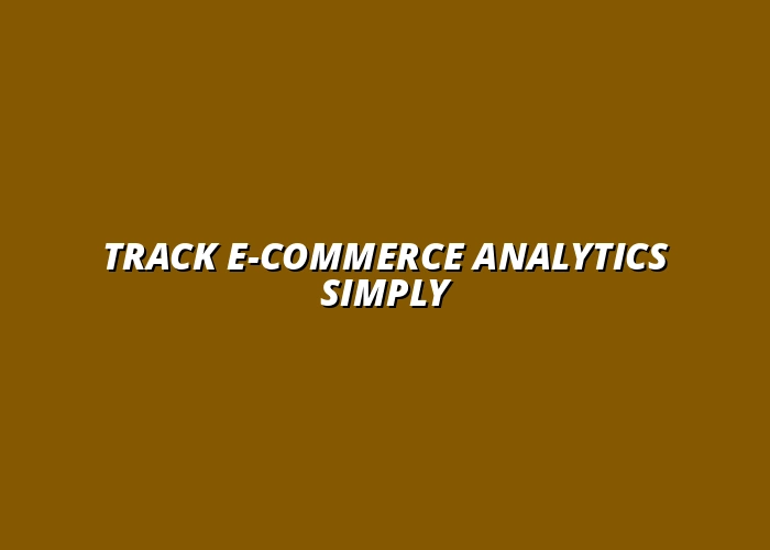 how to track e-commerce analytics effectively