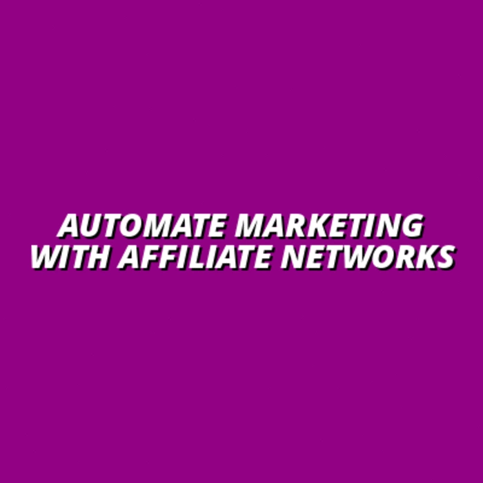 how to leverage affiliate networks for automation